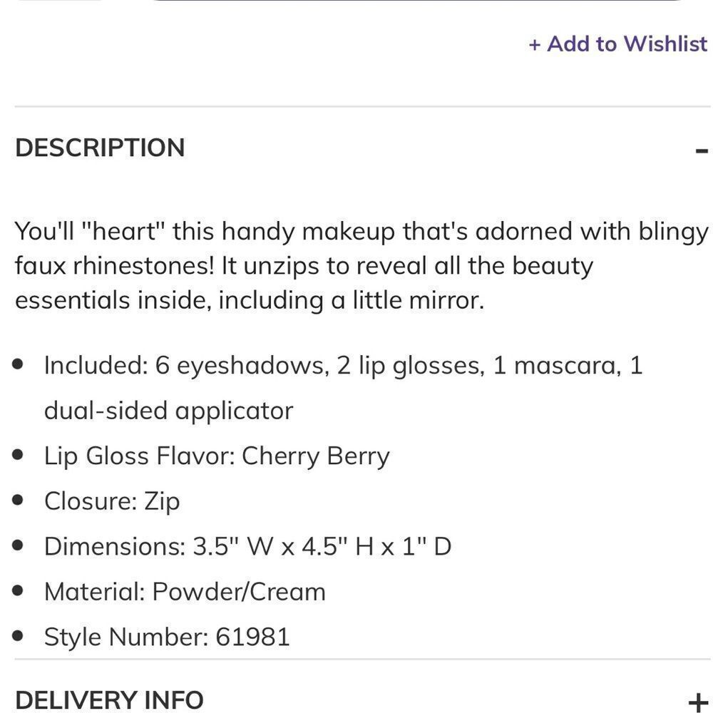 claire’s Rhinestone Hearts Barbie Pink Make Up Zip Around Tin - Picture 11 of 11